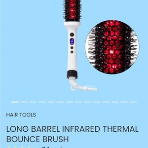 Infrared Thermal Round Styling Brush - White with Red Accents